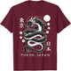 Japanese Dragon Tokyo Japan 80's Asian Mythical Anime Tattoo T-Shirt - T-Shirt | Maroon