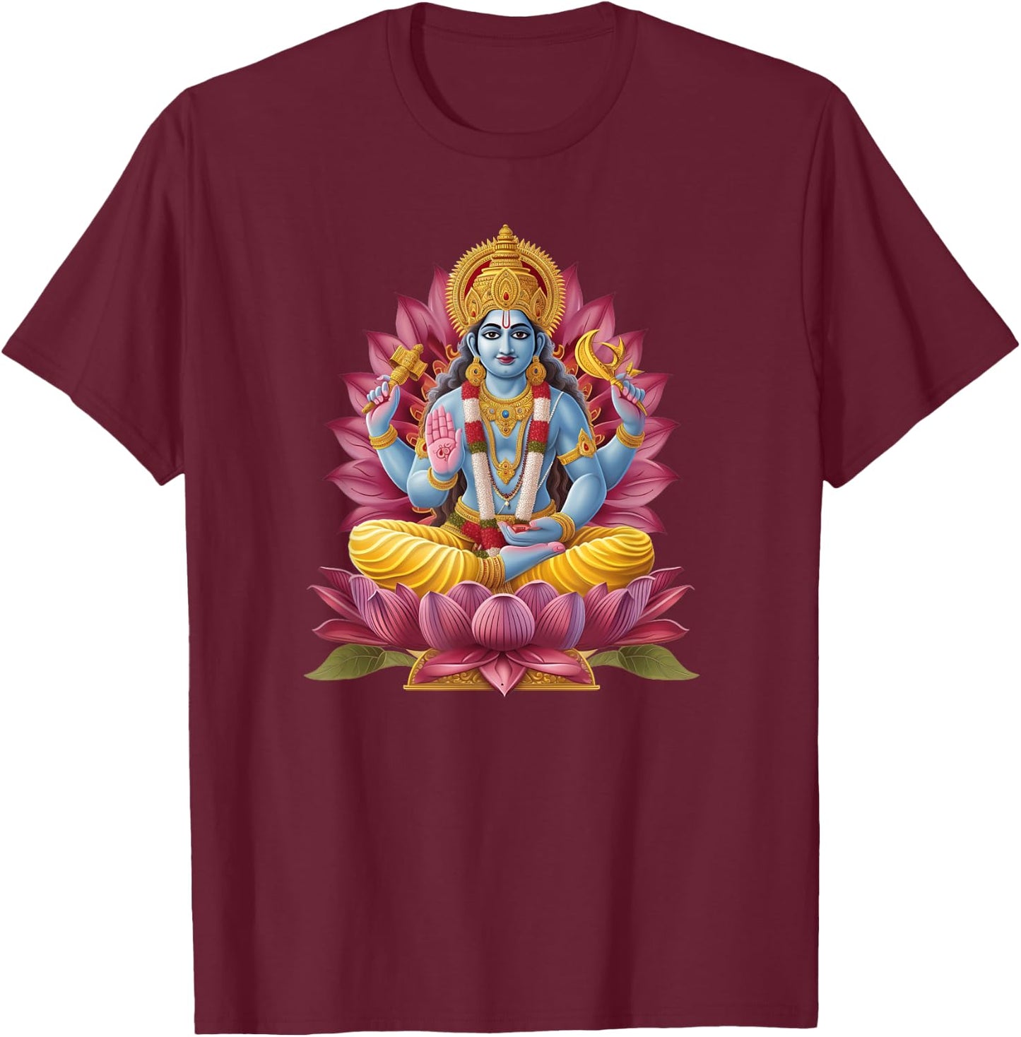 Hindu God Vishnu - Hinduism Symbol of Protection Vishnu T-Shirt - T-Shirt | Maroon