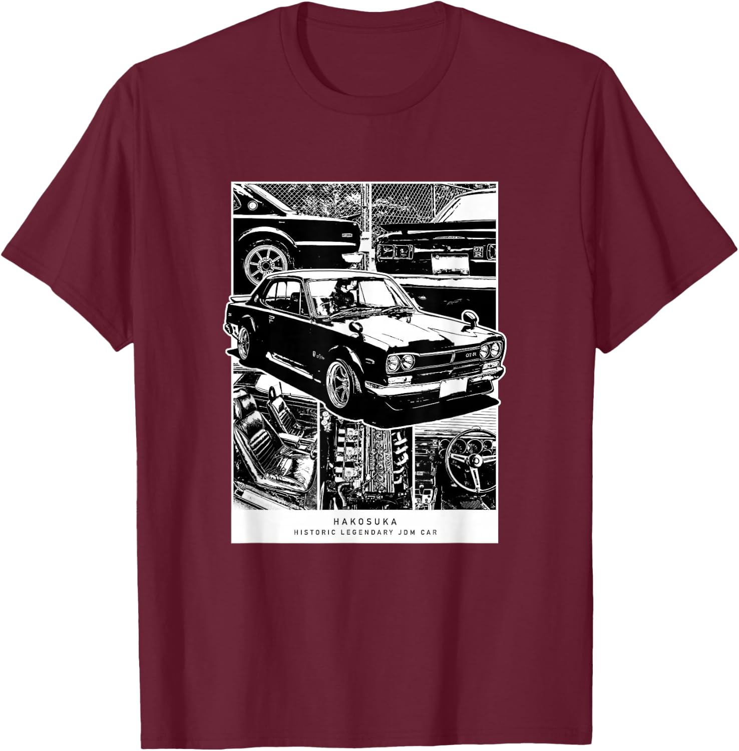 Legendary JDM Car Hakosuka Skyline GT KPGC10 T-Shirt - T-Shirt | Maroon
