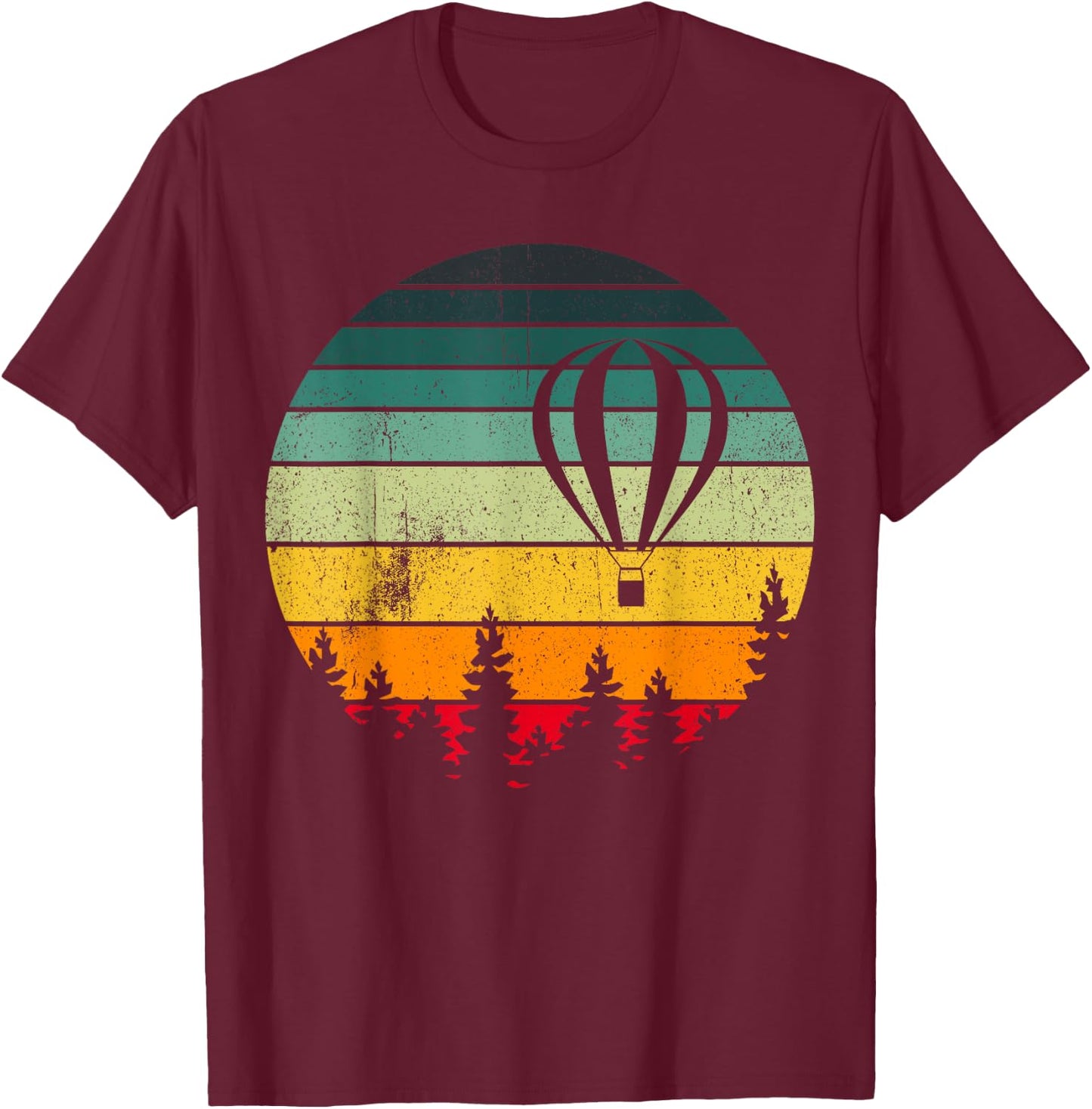 Vintage Hot Air Balloon Festival Balloonist Fly Ballooning T-Shirt - T-Shirt | Maroon