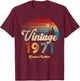 Vintage 1971 Limited Edition Sunset 54th Anniversary T-Shirt - T-Shirt | Maroon