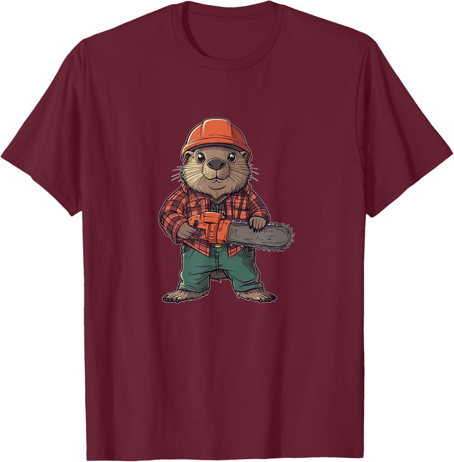 Beaver Lover Lumberjack Funny Beaver T-Shirt - T-Shirt | Maroon