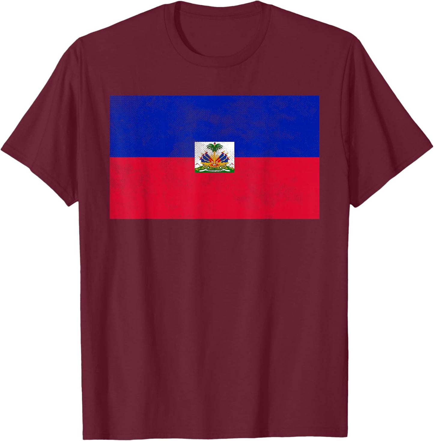 Vintage Haitian Flag Women Kids Boys Girls T-Shirt - T-Shirt | Maroon