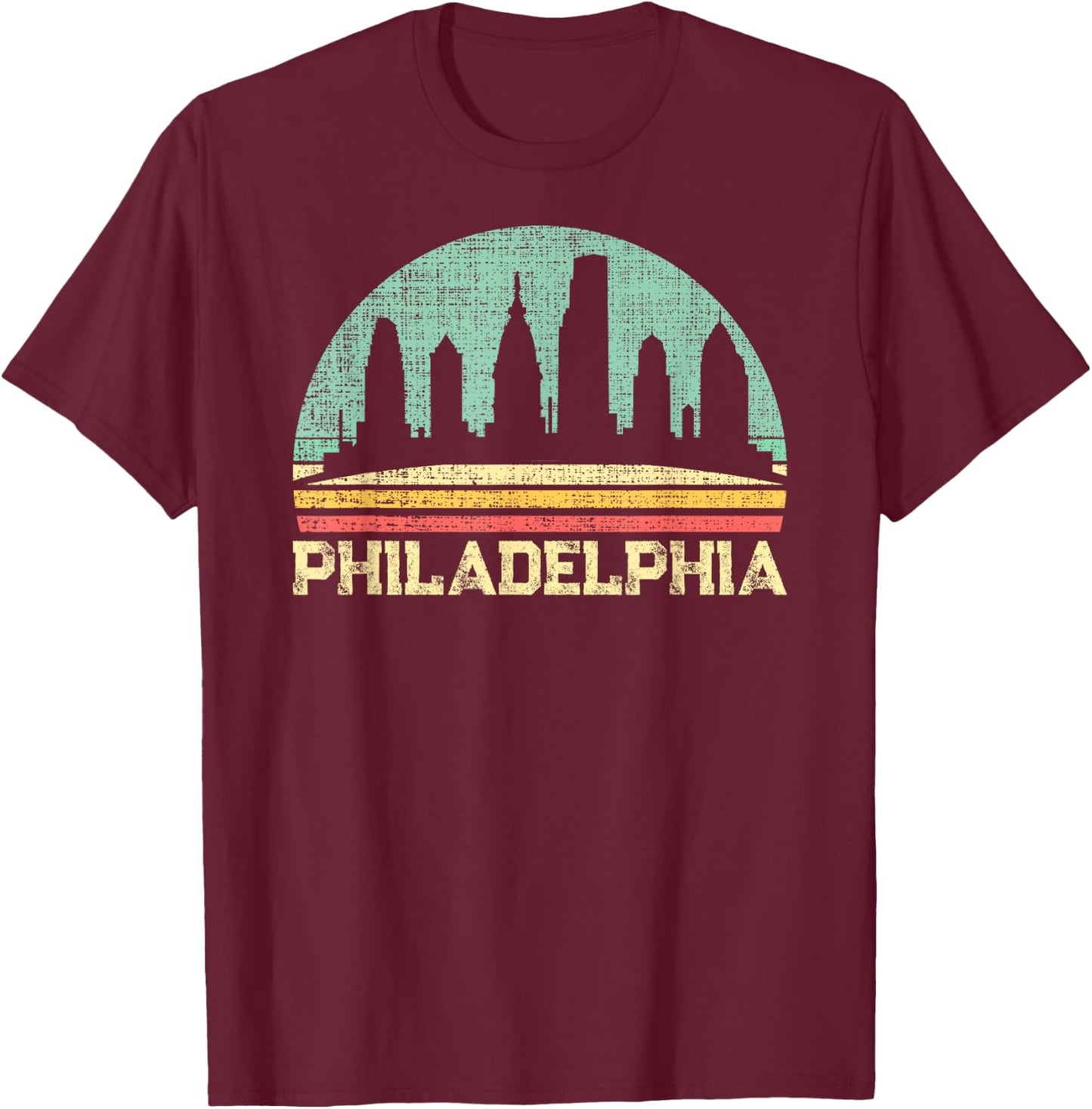 Classic Retro Vintage Philadelphia City Pennsylvania T-Shirt - T-Shirt | Maroon