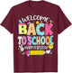 Welcome Back to School Happy First Day of School Teacher Kid T-Shirt - T-Shirt | Maroon
