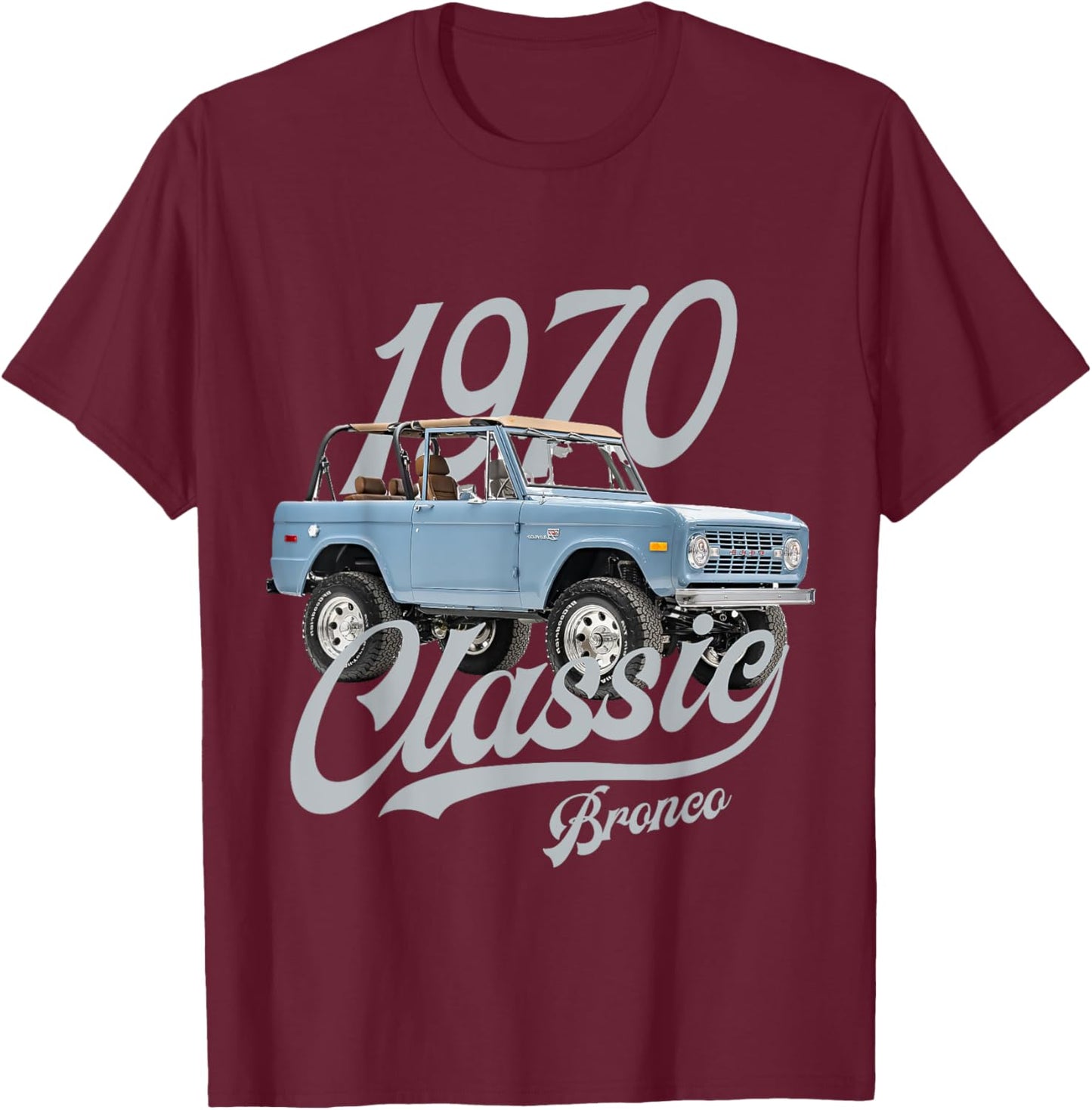 Classic bronco 1970 blue white T-Shirt - T-Shirt | Maroon