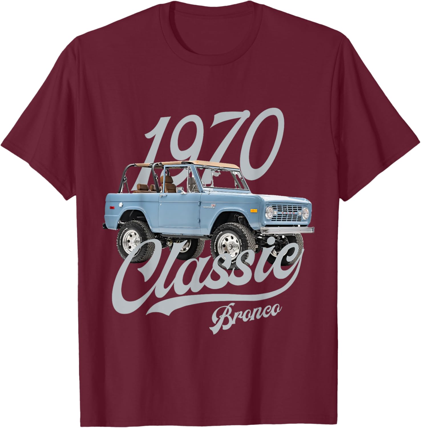 Classic bronco 1970 blue white T-Shirt - T-Shirt | Maroon