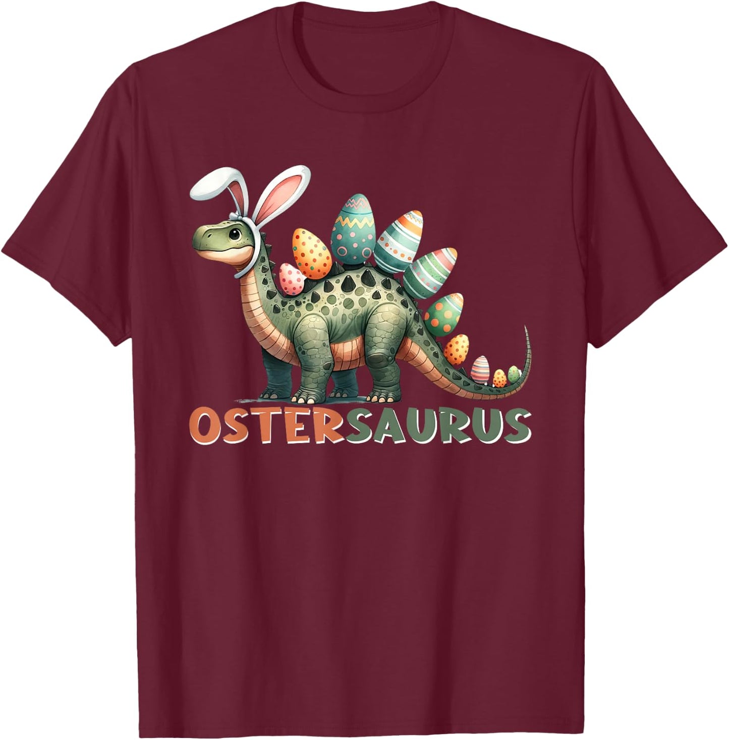 Ostergeschenke Ostern Outfit Junge Mädchen Dinosaurier Dino T-Shirt - T-Shirt | Maroon