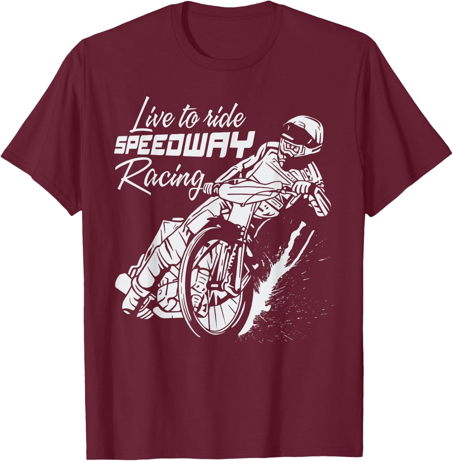 Speedway Racing Motorradrennen T-Shirt - T-Shirt | Maroon