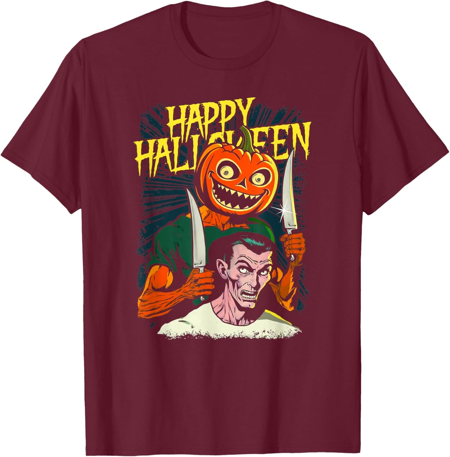 Happy Halloween Jack-O-Lantern Ready For Carving Tradition T-Shirt - T-Shirt | Maroon