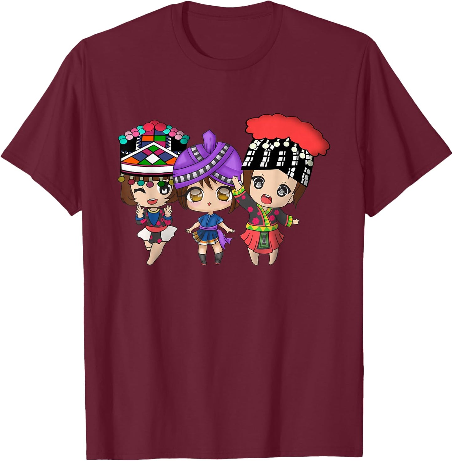 Hmong Girl Miao Woman Proud Hmoob Sisters T-Shirt - T-Shirt | Maroon