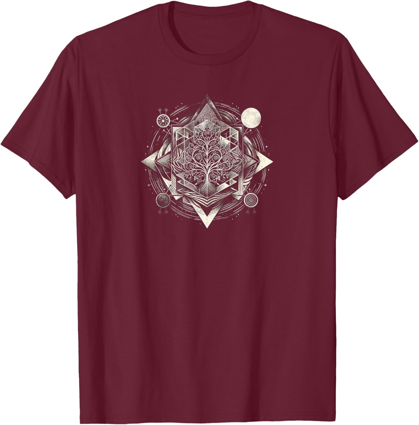 Geometrische Muster, inspiriert von der Natur T-Shirt - T-Shirt | Maroon