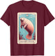Manatee "Floaty Potato" Funny Tarot Card T-Shirt - T-Shirt | Maroon