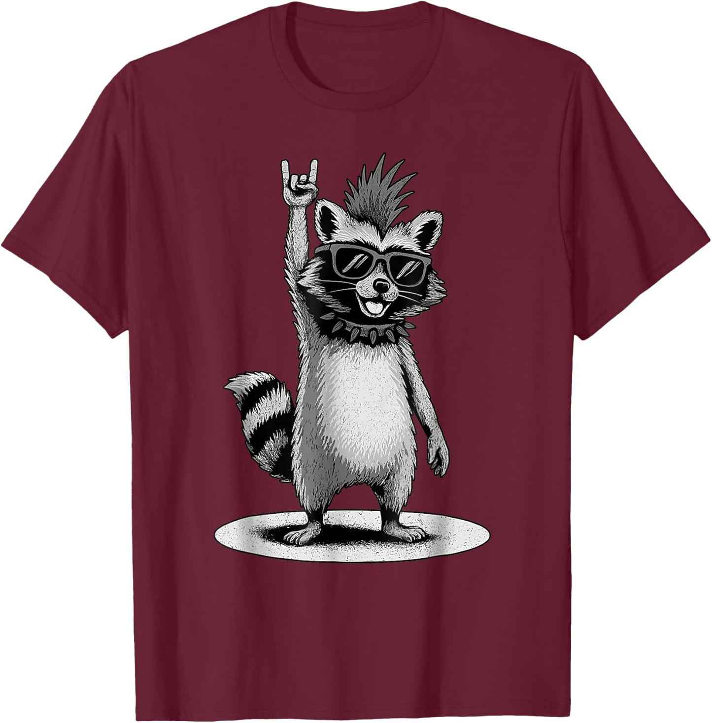 Lustige Waschbär Rock Musik Geschenke Männer Frauen T-Shirt - T-Shirt | Maroon