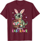 Happy Eastrawr T Rex Easter Bunny Dinosaur Eggs Boys Kids T-Shirt - T-Shirt | Maroon