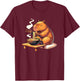 Cute Capybara Eats Ramen Noodles Capybaras Ramen , black T-Shirt - T-Shirt | Maroon