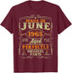 60 Years Old Made In June 1965 Vintage 60th Birthday Men Dad T-Shirt - T-Shirt | Maroon