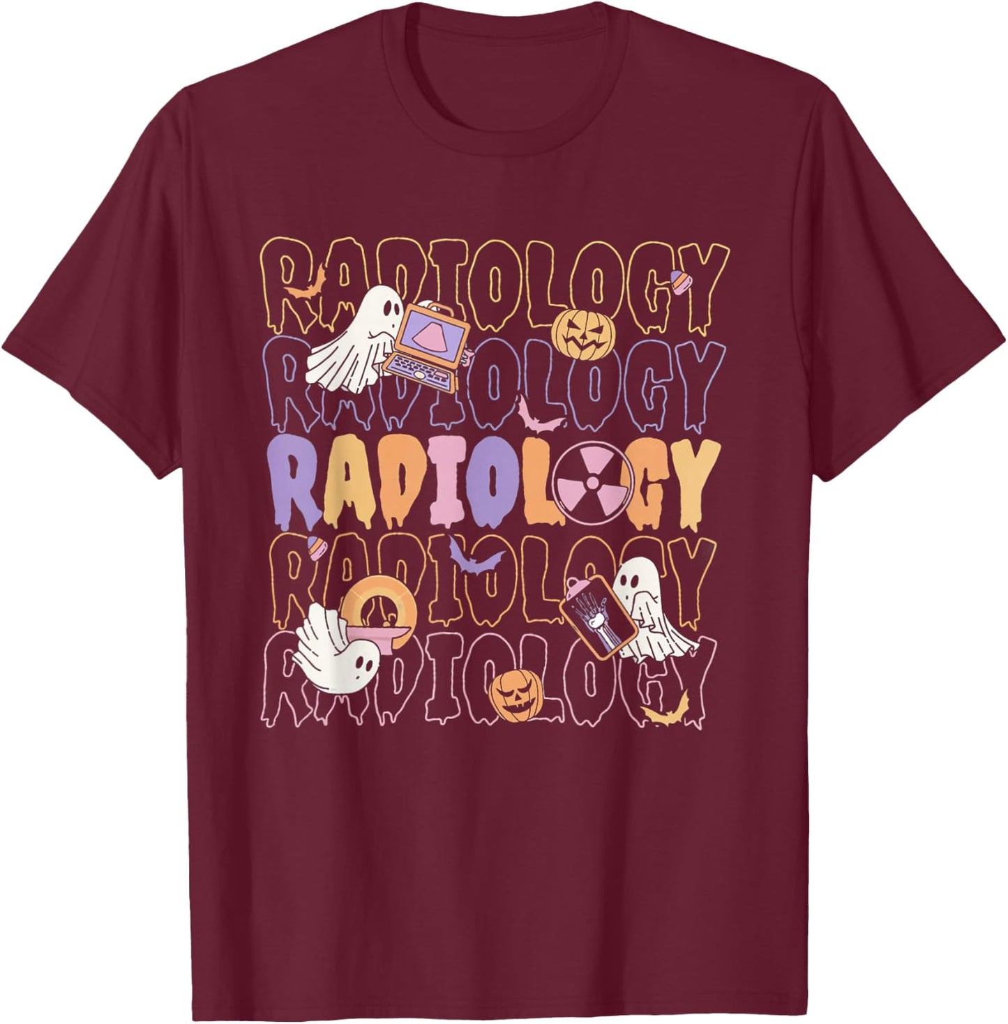 Halloween Radiology Fall Autumn RAD Tech X-ray Technologist T-Shirt - T-Shirt | Maroon
