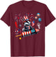 Badger Riding Firecracker US Flag 4th Of July Fireworks T-Shirt - T-Shirt | Maroon