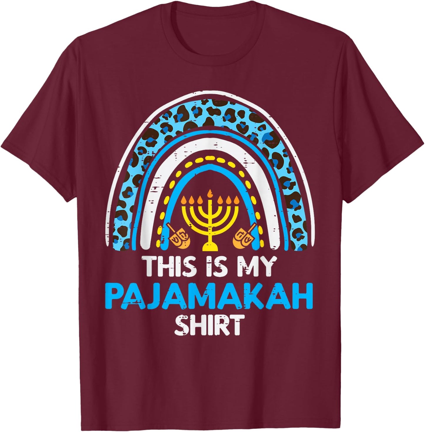 This Is My Pajamakah Shirt Rainbow Hanukkah Pajamas PJ Women T-Shirt - T-Shirt | Maroon