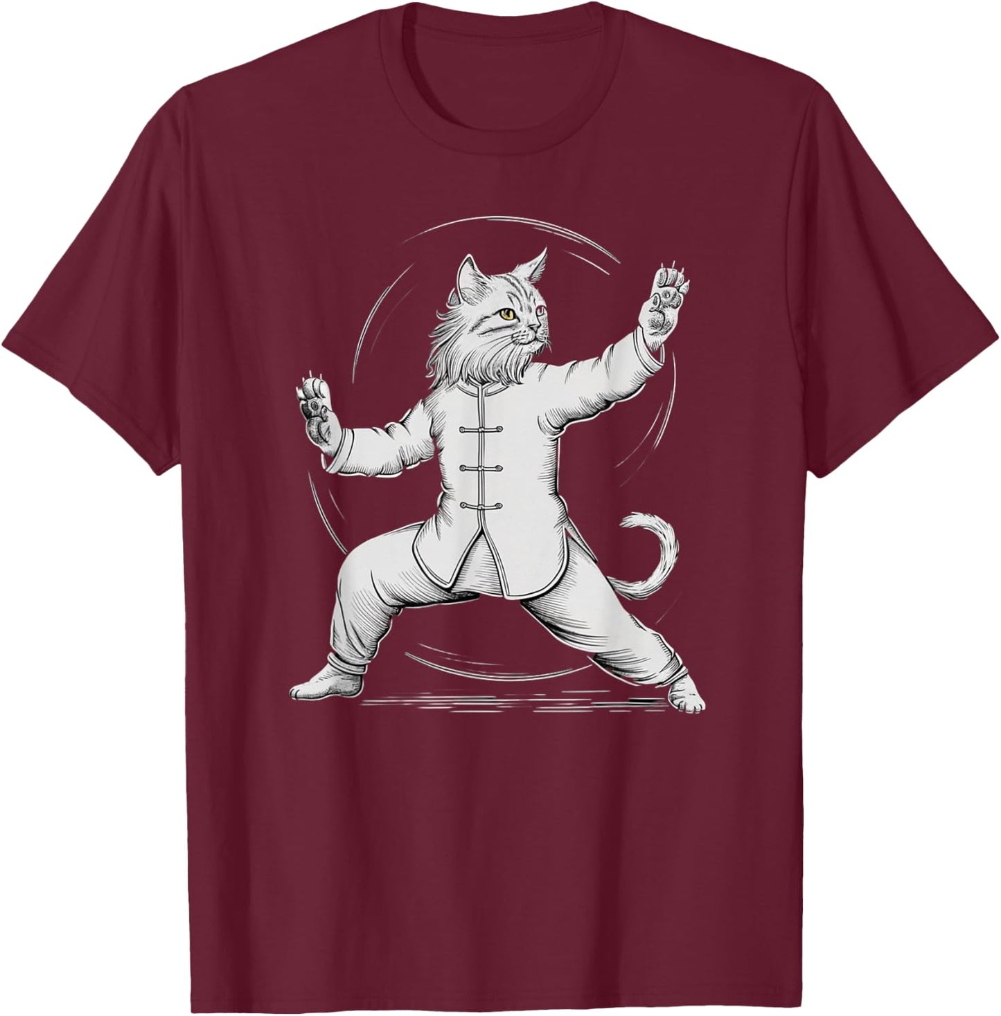 Life Happens Tai Chi Helps Funny Yin Yang Tai Chi Cat Women Kids T-Shirt - T-Shirt | Maroon
