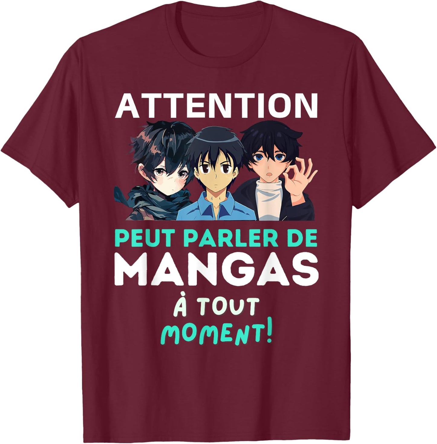 Can Talk Manga - Humor Funny Manga , Black, S T-Shirt - T-Shirt | Maroon