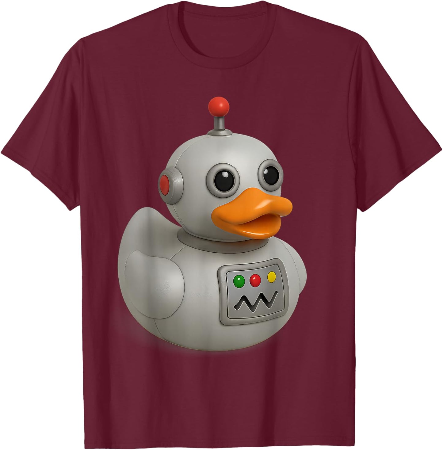 Robot Rubber Duck T-Shirt - T-Shirt | Maroon