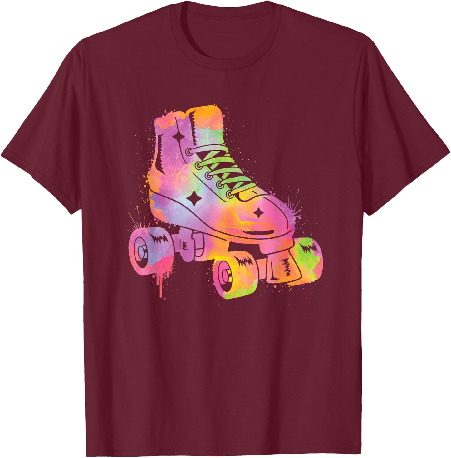 Roller Skating Women's Girls Roller Skates Children's , black T-Shirt - T-Shirt | Maroon