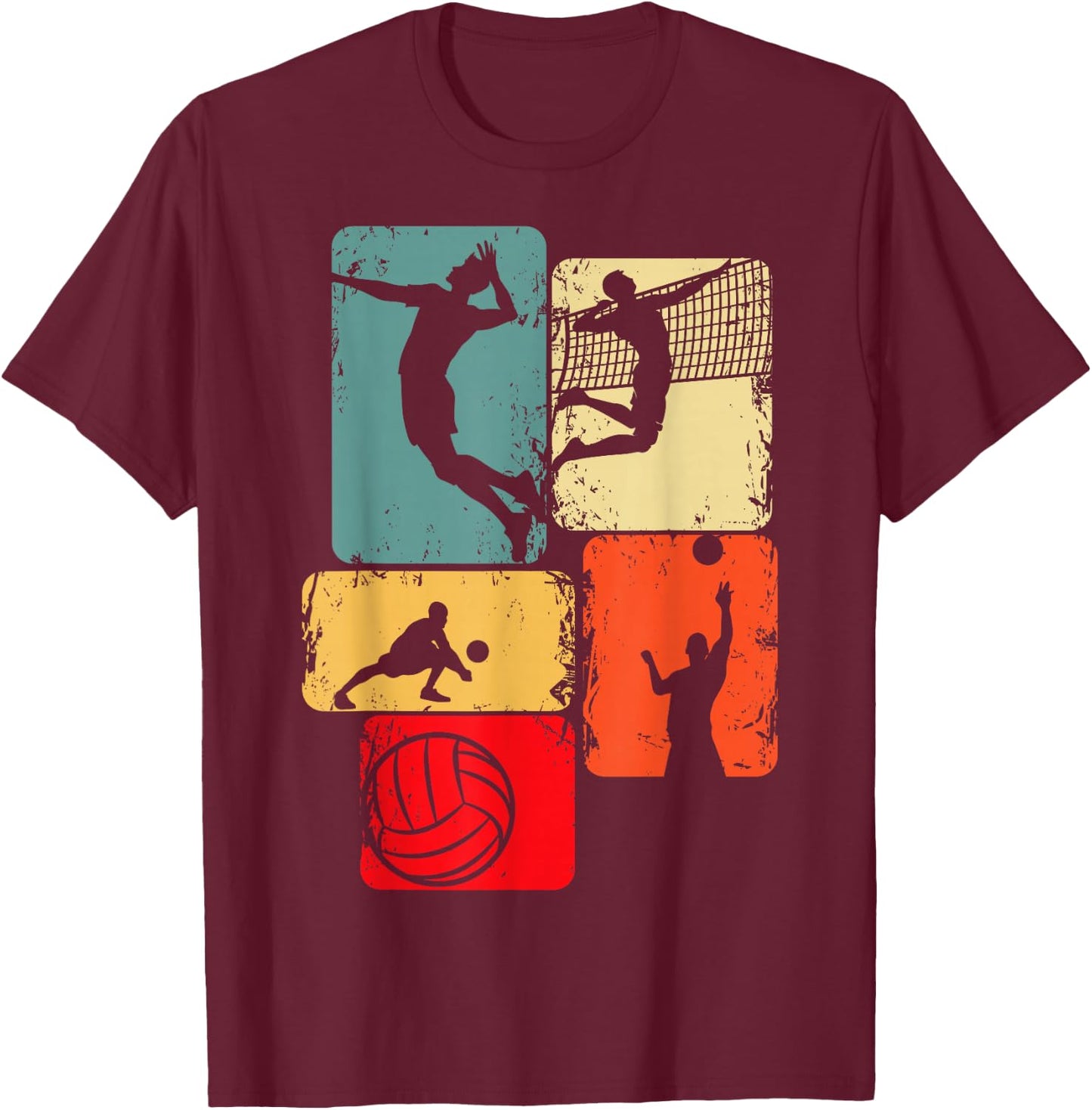 Volleyballer Volleyball Men Children Boys T-Shirt - T-Shirt | Maroon