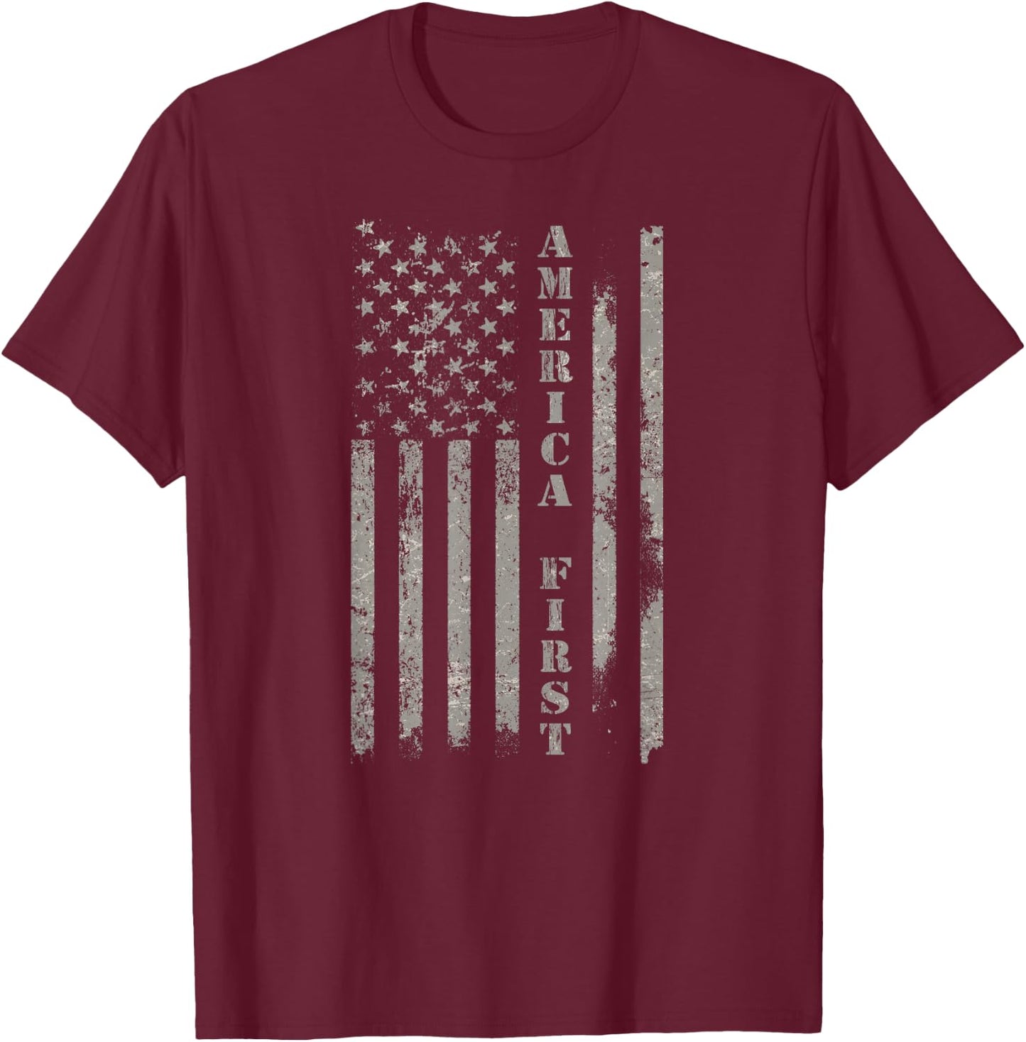 America First Flag T-Shirt - T-Shirt | Maroon