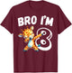 Bro I'm 8 Year Old Giraffe 8th Birthday Kids Dabbing Funny T-Shirt - T-Shirt | Maroon