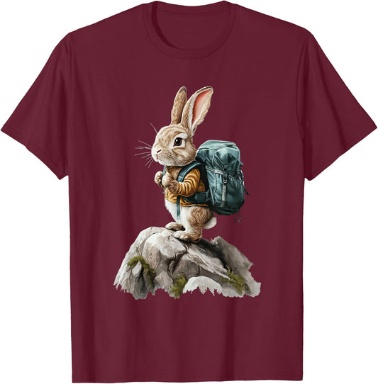 Rabbit Hiking T-Shirt - T-Shirt | Maroon