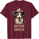 Aussie Uncle Dog Lovers Gift Australian Shepherd Owner T-Shirt - T-Shirt | Maroon