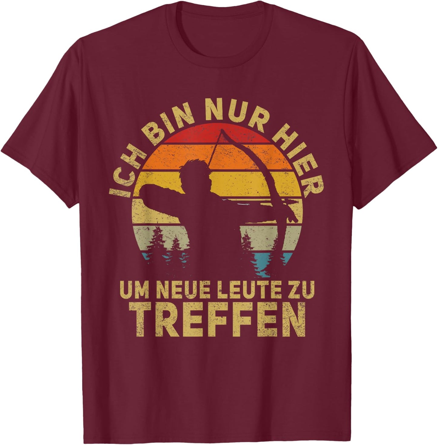 Retro Archery , black T-Shirt - T-Shirt | Maroon