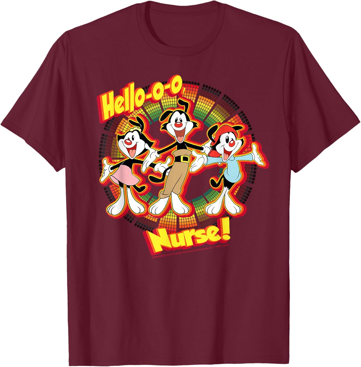 Animaniacs Group Shot Hello-o-o Nurse T-Shirt - T-Shirt | Maroon