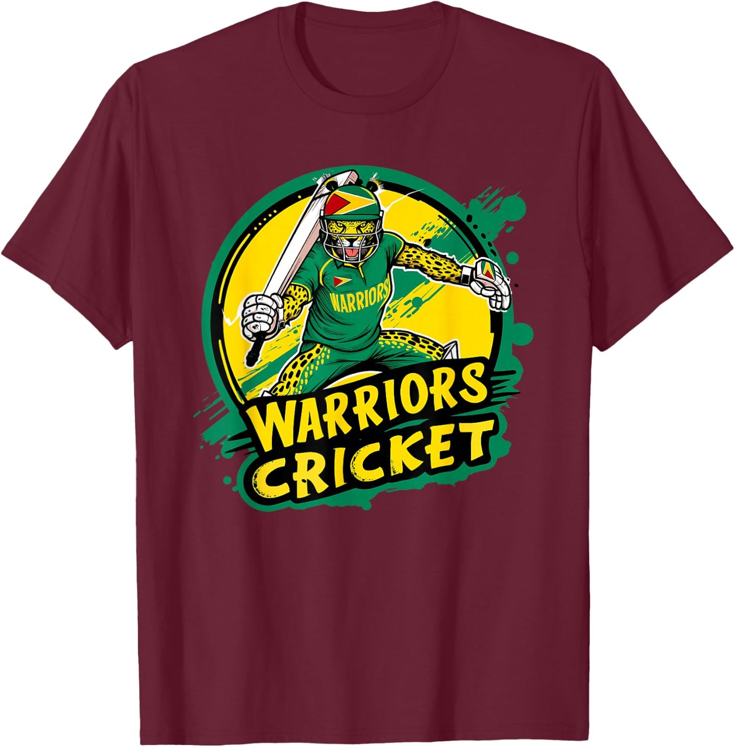 Jaguar - Guyana Warriors Cricket T-Shirt - T-Shirt | Maroon