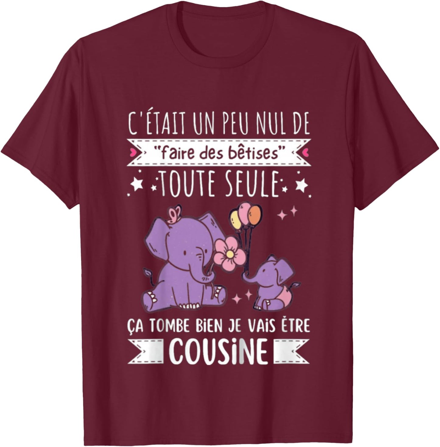 Future Cousine 2027 Gift Nouvelle Naissance Futur Cousine T-Shirt - T-Shirt | Maroon
