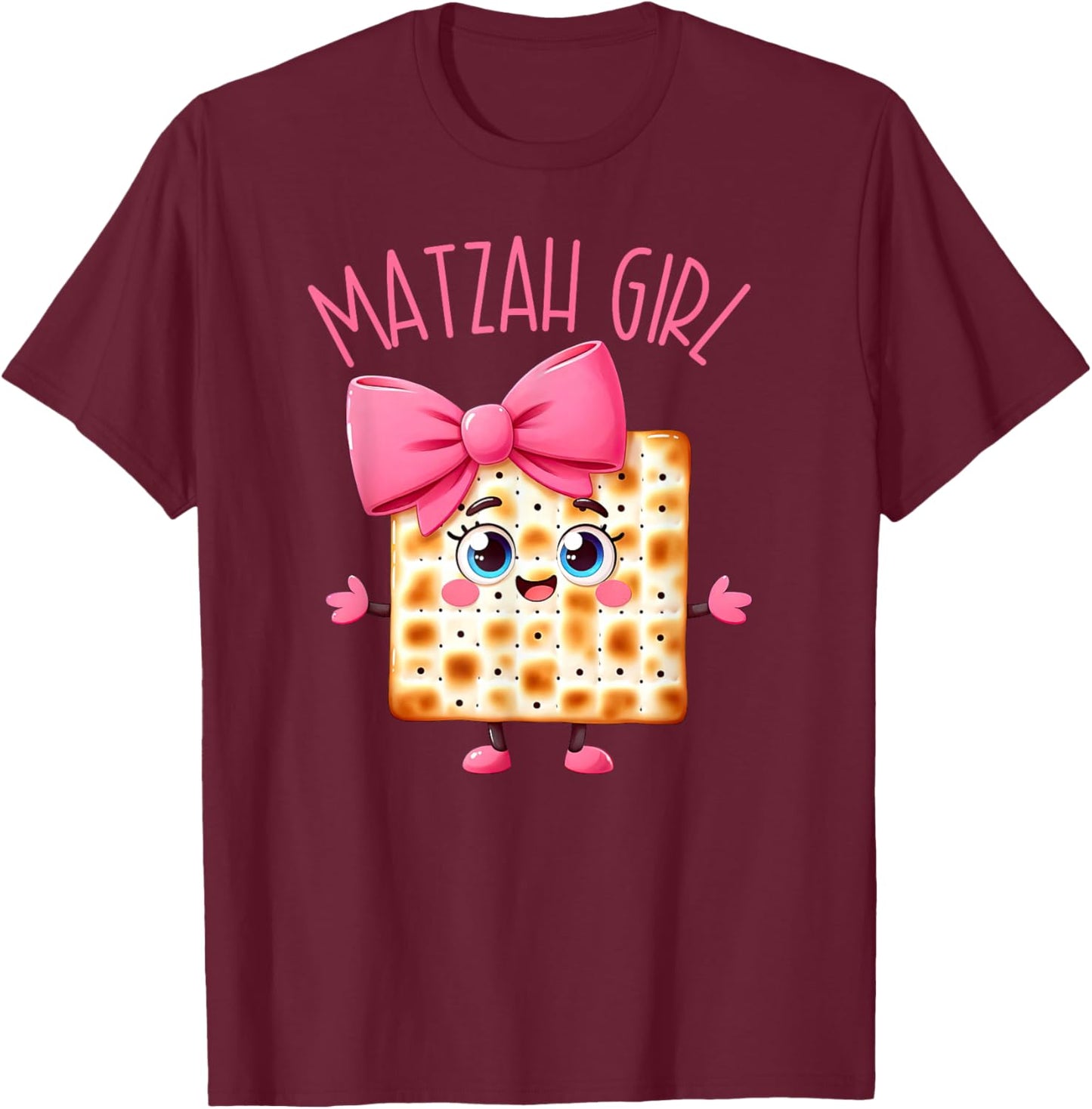 Matzah Girl Happy Passover Jewish Pesach Seder Afikoman Girl T-Shirt - T-Shirt | Maroon