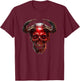 Satanic Goth Skull With Occult Devil Horns Red Demon T-Shirt - T-Shirt | Maroon