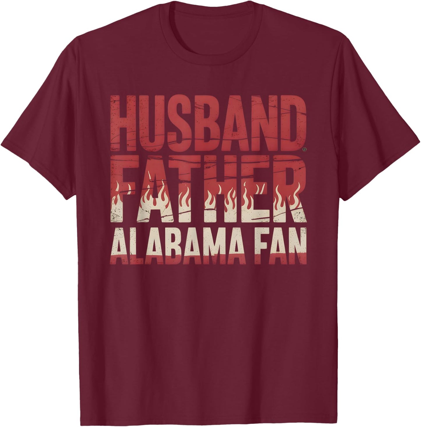 Husband, Father, Alabama Fan | Fathers Day Alabama Dad T-Shirt - T-Shirt | Maroon