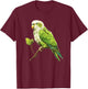 Monk Parakeet Round Image T-Shirt - T-Shirt | Maroon