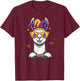 Funny Llama Mardi Gras Festival Carnival Kids T-Shirt - T-Shirt | Maroon