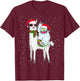 Yeti To Party Santa Hat Llama Christmas Pajama Xmas Gift T-Shirt - T-Shirt | Maroon