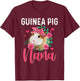 Guinea Pig Nana Cute Flowers Guinea Pig Nana Mother's Day T-Shirt - T-Shirt | Maroon