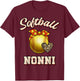 Softball Nonni Leopard Heart Fans Mother's Day Gift T-Shirt - T-Shirt | Maroon