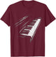 Keyboard Music Instrument Motif Art Keyboard T-Shirt - T-Shirt | Maroon