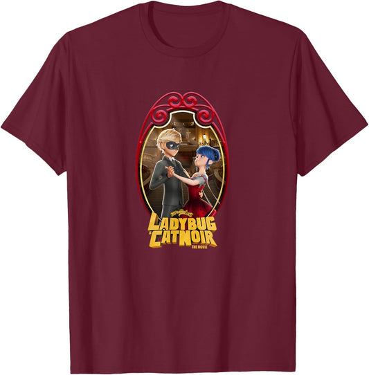Miraculous Ladybug and Cat Noir The Movie Ball Dancing T-Shirt - T-Shirt | Maroon