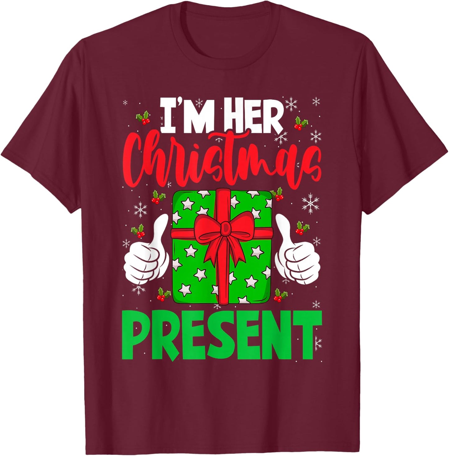 Funny Matching Couples Christmas His And Hers T-Shirt - T-Shirt | Maroon