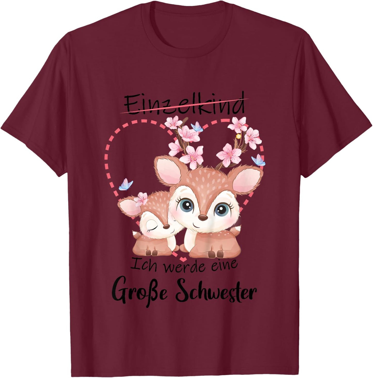 Ich Werde Große Schwester 2026 T-Shirt - T-Shirt | Maroon