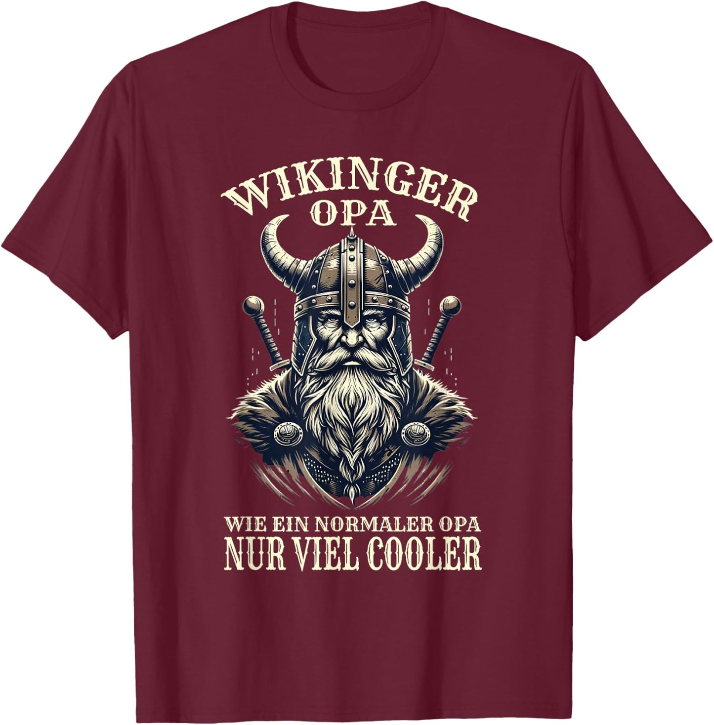 Wikinger Opa Nordische Mythologie Normannen T-Shirt - T-Shirt | Maroon